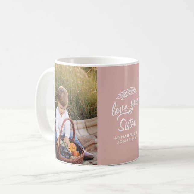 family gift photo grandchild simple typography  coffee mug (Front Left)