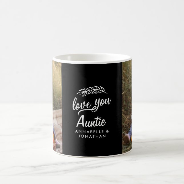 family gift photo grandchild simple typography coffee mug (Center)