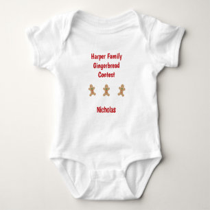 Family Gingerbread Contest Custom Text Cookie   Baby Bodysuit
