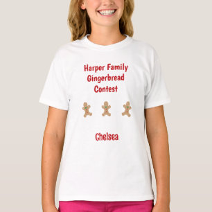 Family Gingerbread Contest Custom Text Cookie  T-S T-Shirt