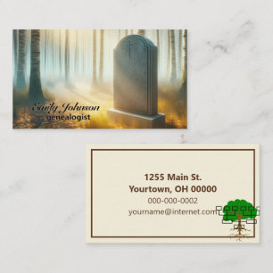 Family Grave In Autumn Woods Business Card