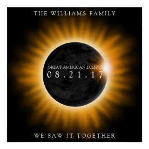 Family Great American Eclipse Personalized Poster