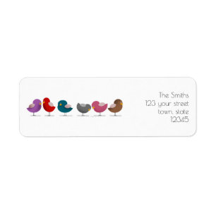 Family Group Cartoon Birds Colourful Cute Little