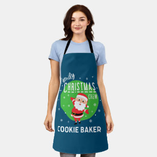 Family Group Christmas Party Pajamas Cookie Baker Apron