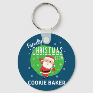 Family Group Christmas Party Pyjamas Cookie Baker Keychain