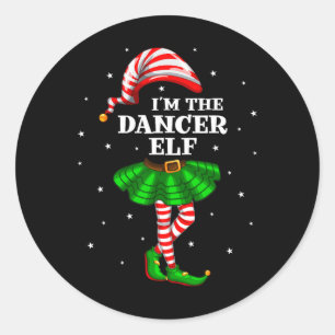 Family Group I'm The Dancer Elf Christmas Classic Round Sticker