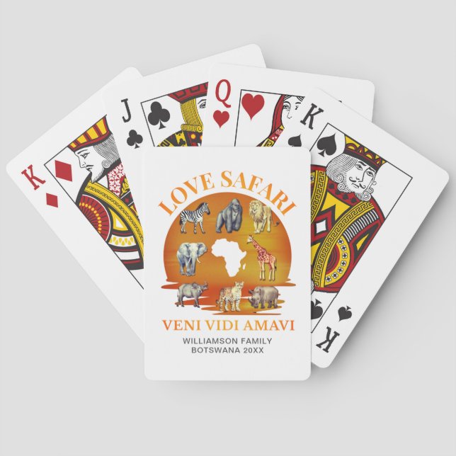 Family Group LOVE SAFARI Souvenir Playing Cards (Back)