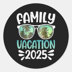 Family Group Matching Summer Beach Trip Classic Round Sticker