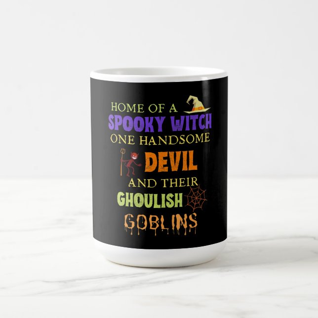 Family Halloween Quote With Witch Devil Spider Coffee Mug (Center)