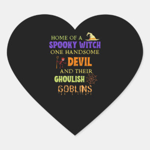 Family Halloween Quote With Witch Devil Spider Heart Sticker