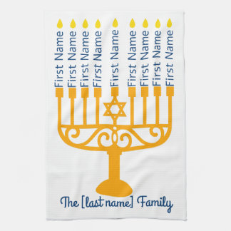Family Hanukkah Kitchen Towel