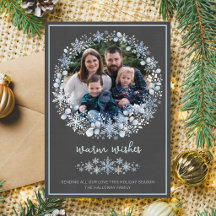 Family Happy Holidays Christmas Photo Card