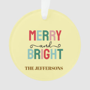 Family Happy New Year Merry Christmas Ornament