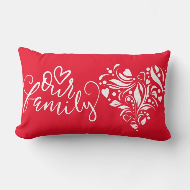 Family Heart Lumbar Pillow (Front)