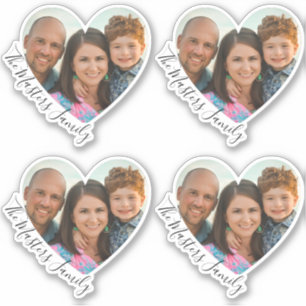 Family Heart Photo Elegant Sweet Script