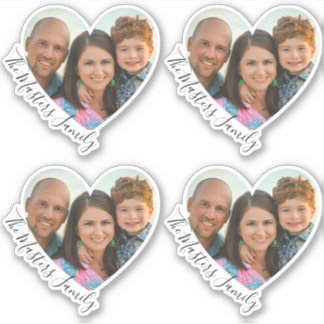 Family Heart Photo Elegant Sweet Script