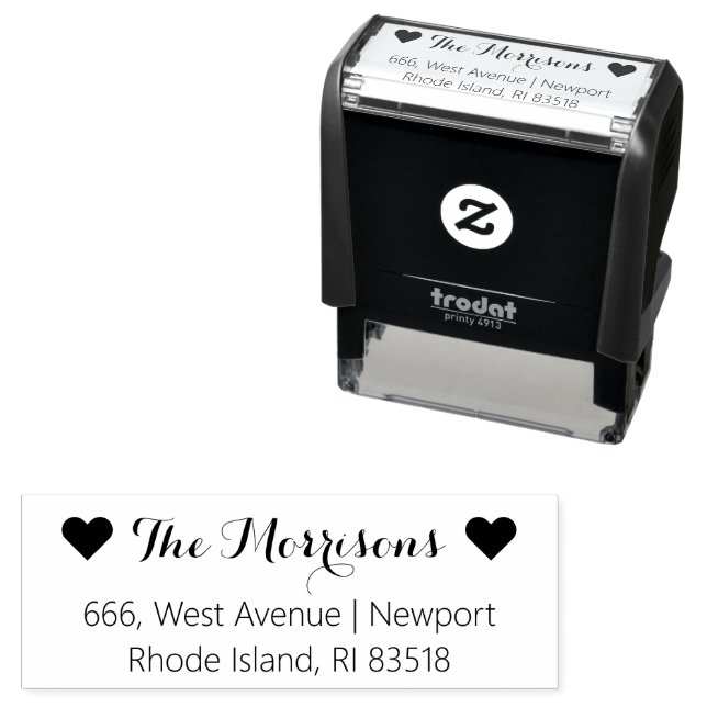 Family Heart Simple Return address Self-inking Stamp (In Situ)