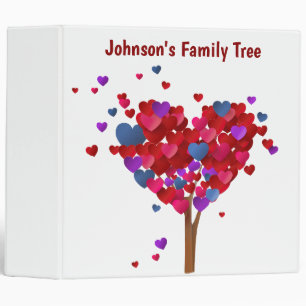 Family Heart Tree On White Binder