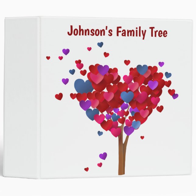 Family Heart Tree On White Binder (Front/Spine)