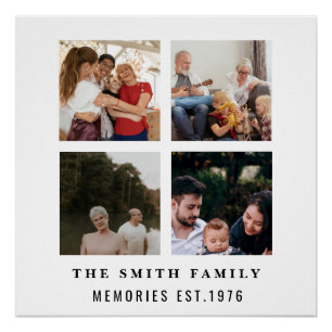 Family Heritage Multi-Photo Collage Personalized Poster