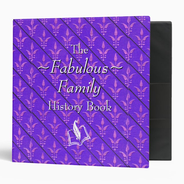 Family History Binder (purple Fleur) (Front/Inside)