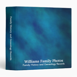 Family History/Genealogy Blue Velvet Binder