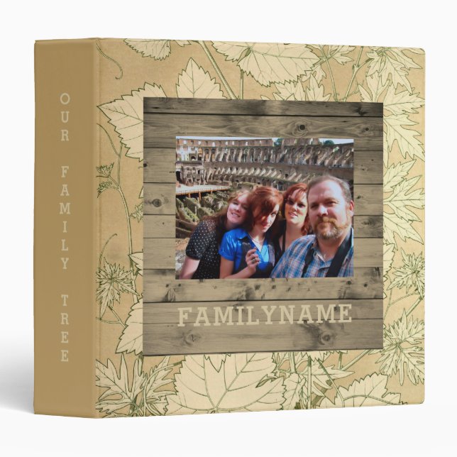 Family History Genealogy Custom Photo Fall Leaves Binder (Front/Spine)
