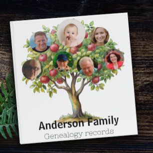 Family History watercolor apple tree name Binder