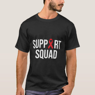 Family Hiv Awareness Red Ribbon Aids Support Squad T-Shirt
