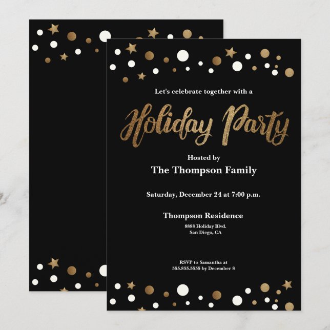 Family Holiday Christmas Party invitation (Front/Back)