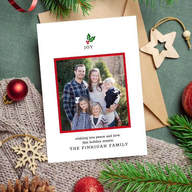 Family Holiday Merry Christmas Joy Photo Card (Creator Uploaded)
