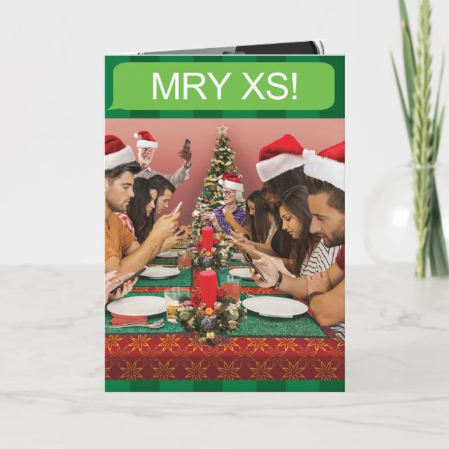 Family Holiday Texting Christmas Funny Card (Front)