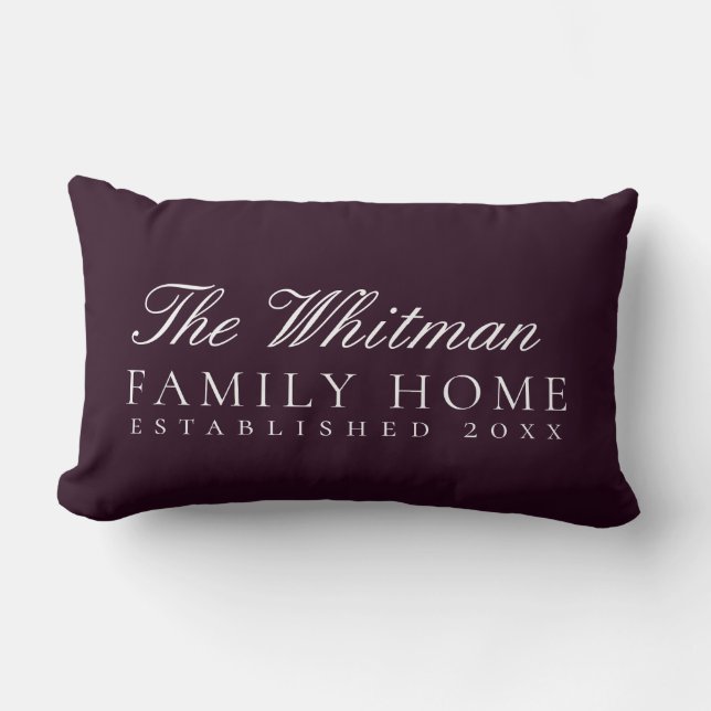 Family Home Classic Plum Burgundy Lumbar Pillow (Front)