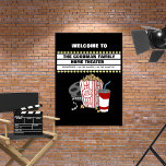 Family Home Theatre Custom Name unframed Poster<br><div class="desc">This cute poster is the perfect addition to any home theatre. It features a movie film reel, popcorn, soda and a custom movie marquee on a black background. Easily personalize the movie marquee with a name or other text. This unframed poster is available in wide variety of sizes to fit...</div>