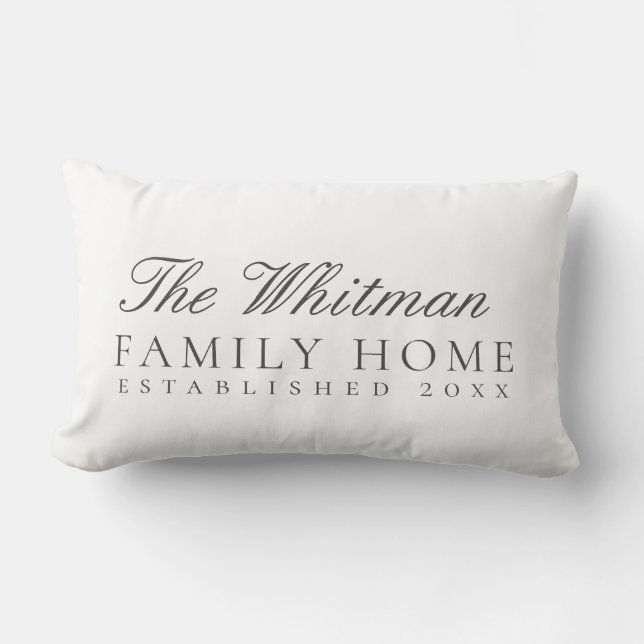 Family Home White Lumbar Pillow (Front)