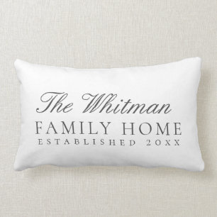 Family Home White Lumbar Pillow