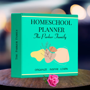 Family Homeschool Lesson Plan Green Binder File