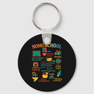 Family Homeschooling New Homeschooler Dad Mom Home Keychain
