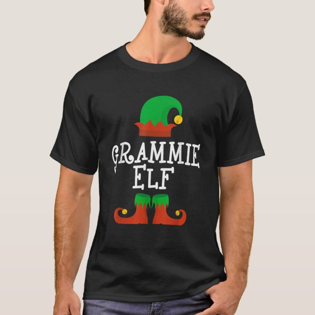 Family I m The Grammie Elf Christmas Matching Paja T-Shirt (Front)