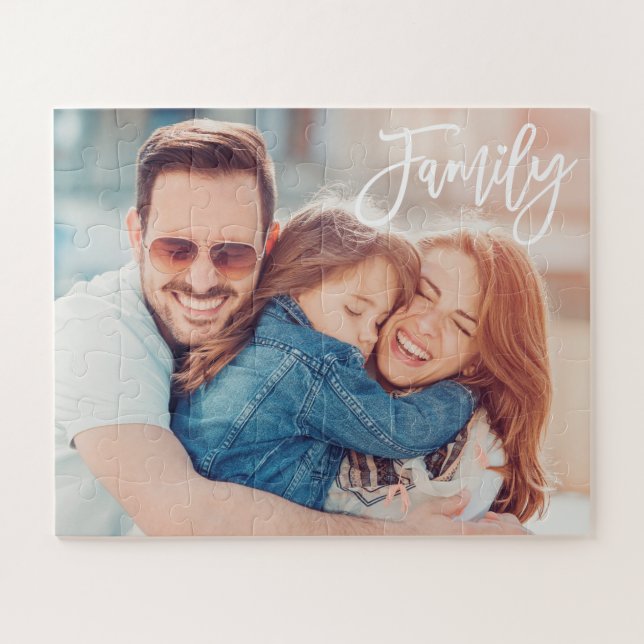 Family in Modern Script | Photo Jigsaw Puzzle (Horizontal)