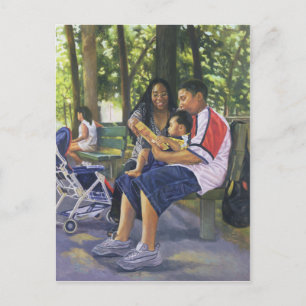 Family in the Park 1999 Postcard