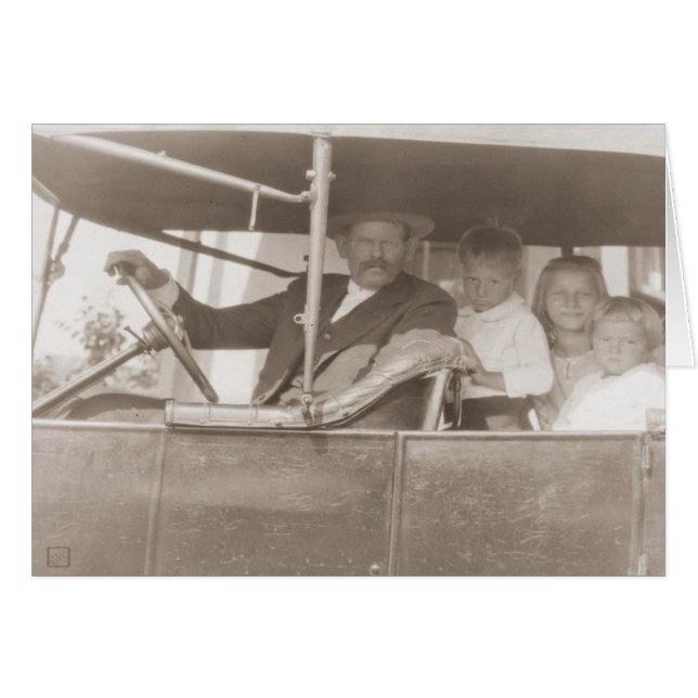 Family in Vintage Car (Front Horizontal)
