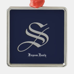 Family Initial Metal Ornament