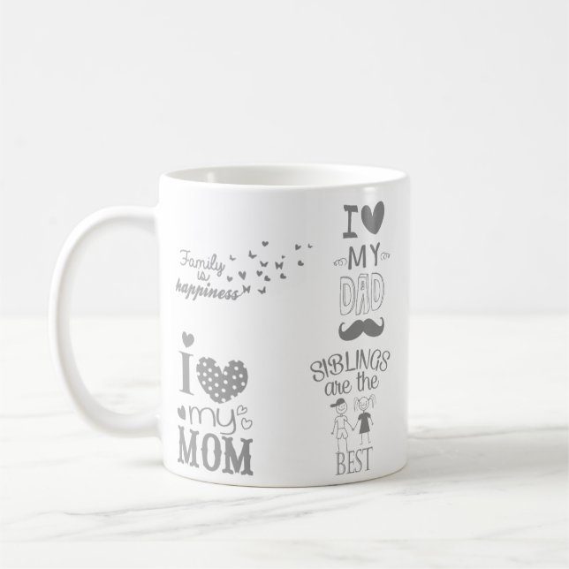 Family Inspired Text Quotes Design Coffee Mug (Left)
