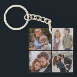 Family Instagram Photo collage 4 four photos Keychain<br><div class="desc">Beautiful personalized keychain with 4 of your square or Instagram family photos arranged in a square photo collage.
Add your favourite family photos and create a beautiful keepsake
Great gift for family, friends, parents and grandparents!
Great keepsake for holidays or vacation.</div>