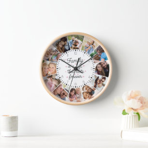 Family Is A Gift That Lasts Forever Photo Collage Clock