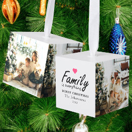 Family is Everything Modern Merry Christmas Photo