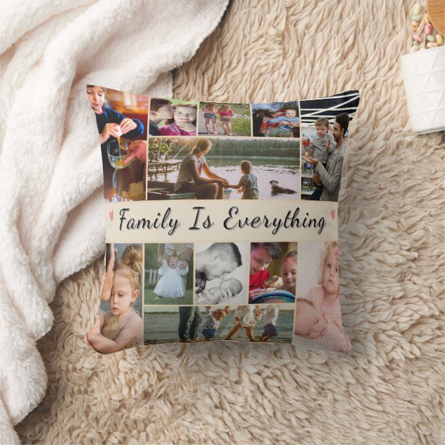 Family Is Everything – Personalized Photo  Throw Pillow (Blanket)