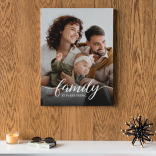 Family is everything script custom photo  canvas print