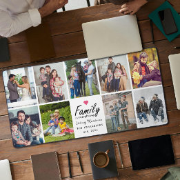 Family is Everything Script Custom Photo Collage Desk Mat